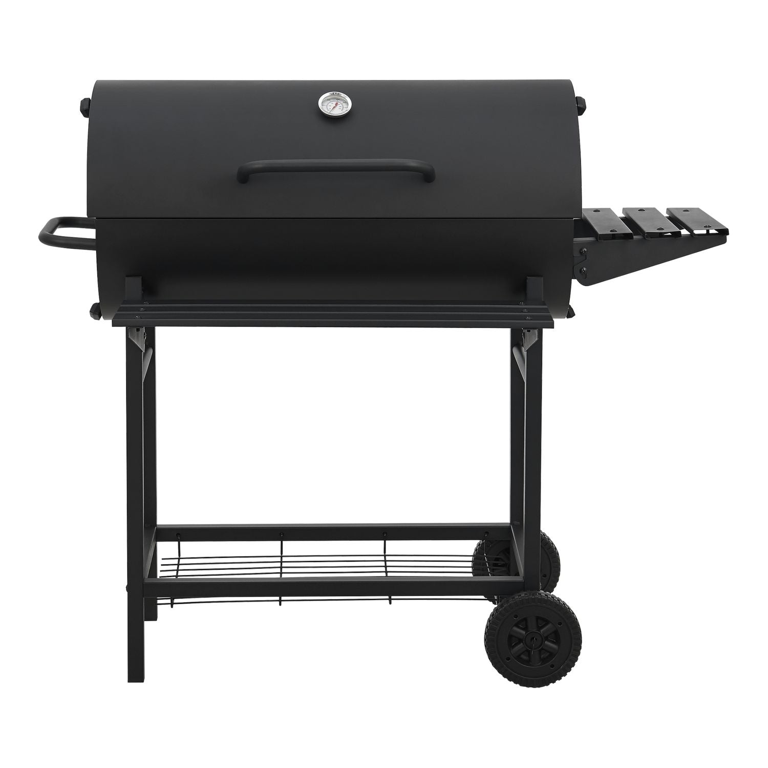 Barbacoa De Carbón Armento Con 2 Ruedas Termómetro Acero - Negro [casa.pro]