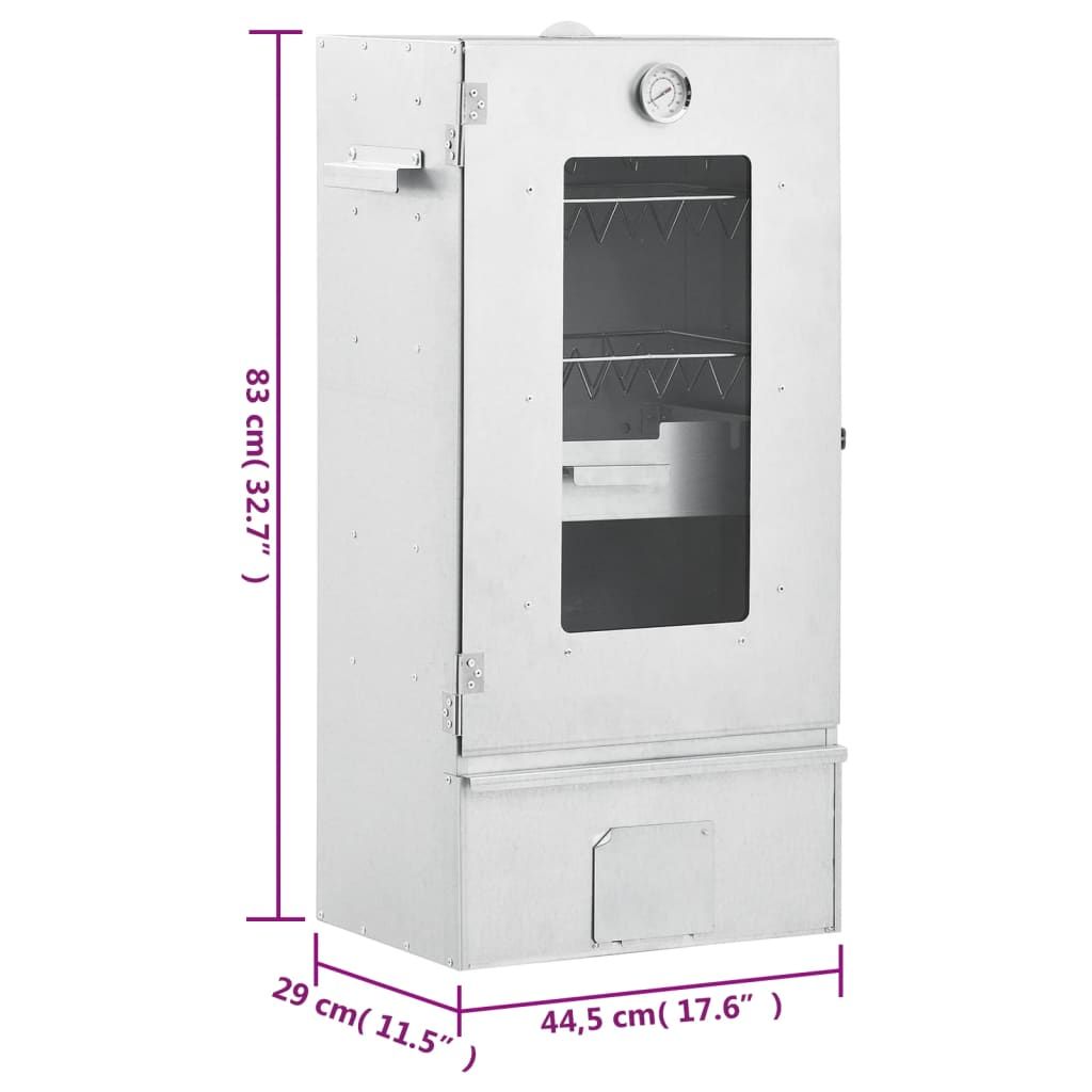 Horno Ahumador De Barbacoa Con Mesa Acero Galvanizado Vidaxl