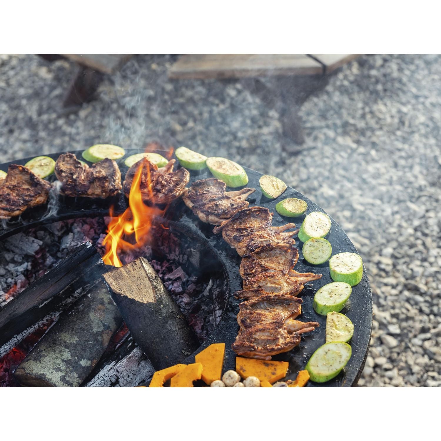 Barbacoa De Acero Corten Con Plancha De 60 Cm