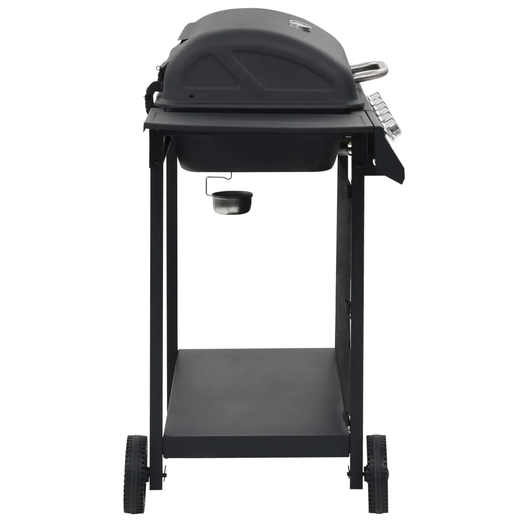 Barbacoa portátil de gas con 6 zonas de cocción negra de acero V3794